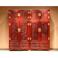Red Wood Cloth Cabinet